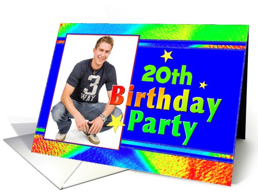 Age Specific Birthday Party Invitation Photo Cards Bright Lights card