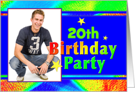 Age Specific Birthday Party Invitation Photo Cards Bright Lights card