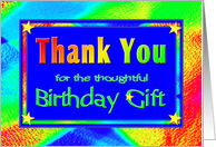 Birthday Gift Thank You Cards Bright Lights card