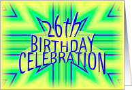 26th Birthday Party Invitation Bright Star card