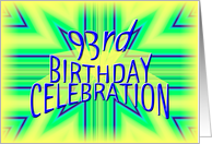 93rd Birthday Party Invitation Bright Star card