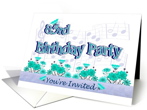 83rd Birthday Party Invitation Musical Flowers card (623035)