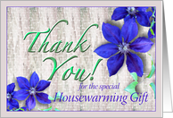 Thank You for Housewarming Gift Purple Clematis card