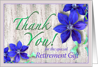 Thank You for Retirement Gift Purple Clematis card