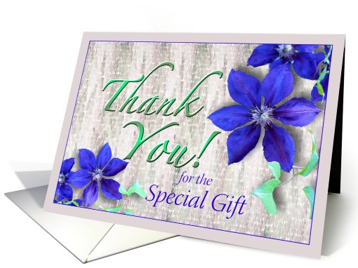 Thank You for Special Gift Purple Clematis card (624034)