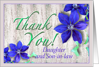 Daughter and Son-in-law Thank You Purple Clematis card