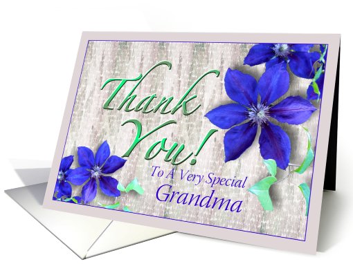 Grandma Thank You Purple Clematis card (624311)