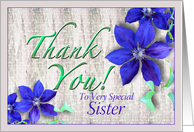 Sister Thank You Purple Clematis card