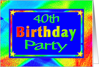 40th Birthday Party Invitation Bright Lights card