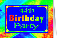 44th Birthday Party Invitation Bright Lights card