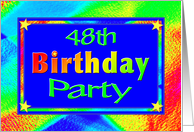 48th Birthday Party Invitation Bright Lights card