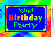 52nd Birthday Party Invitations Bright Lights card