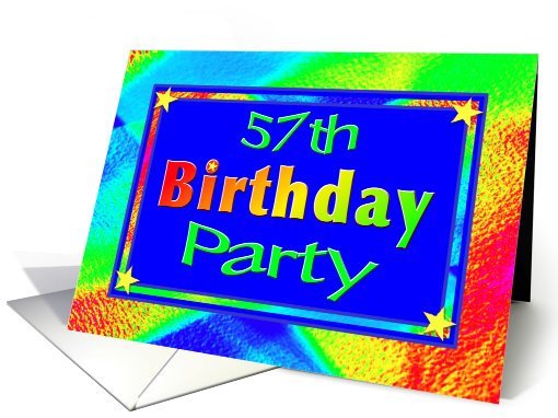 57th Birthday Party Invitations Bright Lights card (625632)
