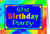 61st Birthday Party Invitations Bright Lights card