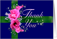 Thank You Pink Flower Bouquet card