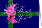 Thank You Pink Flower Bouquet card