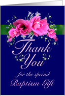 Baptism Gift Thank You Pink Flower Bouquet card