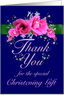 Christening Gift Thank You Pink Flower Bouquet card