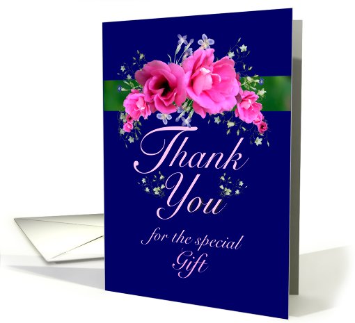 Gift Thank You Pink Flower Bouquet card (625837)