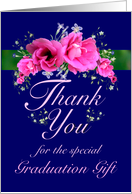 Graduation Gift Thank You Pink Flower Bouquet card