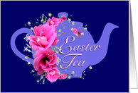 Easter Tea Invitations Pink Flower Bouquet card