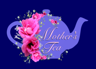 Mother's Tea Invitations Pink Flower Bouquet