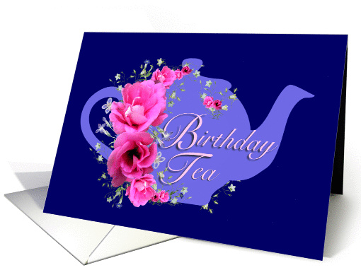 Birthday Tea Invitations Pink Flower Bouquet card (626453)