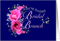 Bridal Shower Brunch Invitations, Pink Flowers card