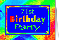 71st Birthday Party Invitations Bright Lights card