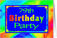 79th Birthday Party Invitations Bright Lights card