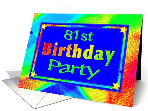 81st Birthday Party Invitations Bright Lights card (626898)