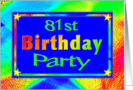 81st Birthday Party Invitations Bright Lights card