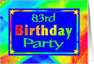 83rd Birthday Party Invitations Bright Lights card