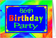 86th Birthday Party Invitations Bright Lights card