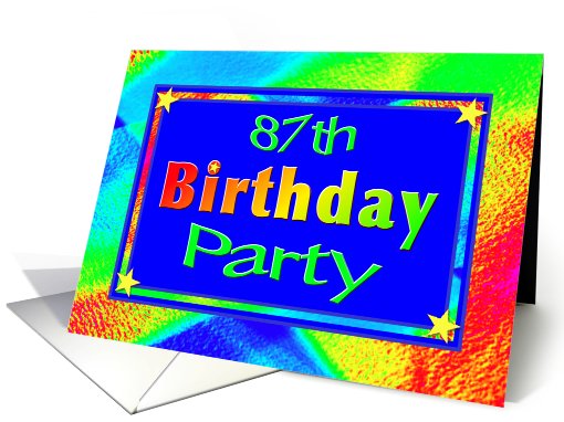 87th Birthday Party Invitations Bright Lights card (626911)