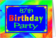 87th Birthday Party Invitations Bright Lights card