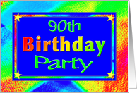 90th Birthday Party Invitations Bright Lights card