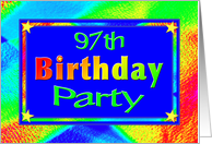 97th Birthday Party Invitations Bright Lights card