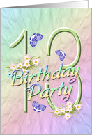 13th Birthday Party Invitations Flowers and Butterflies card