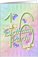 16th Birthday Party Invitations Flowers and Butterflies card