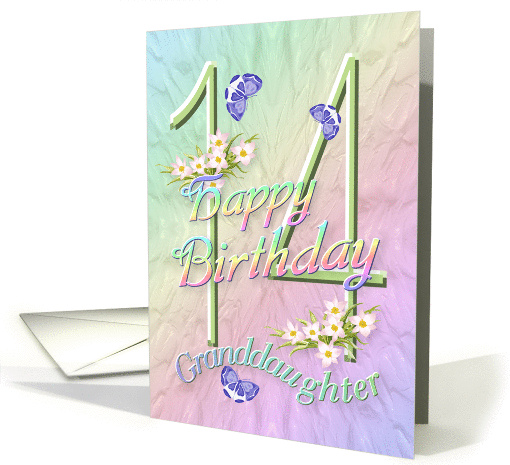 Granddaughter 14th Birthday Flowers and Butterflies card (627642)