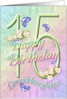 Granddaughter 15th Birthday Flowers and Butterflies card