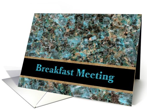 Business Breakfast Meeting Announcement Turquoise Stone card (628990)