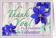 Volunteer Thank You Purple Clematis card