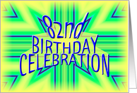 82nd Birthday Party Invitation Bright Star card
