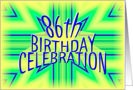 86th Birthday Party Invitation Bright Star card