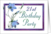 21st Birthday Party Invitations Bluebell Flowers card