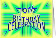 70th Birthday Party Invitation Bright Star card