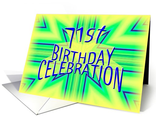 71st Birthday Party Invitation Bright Star card (630608)