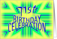 71st Birthday Party Invitation Bright Star card